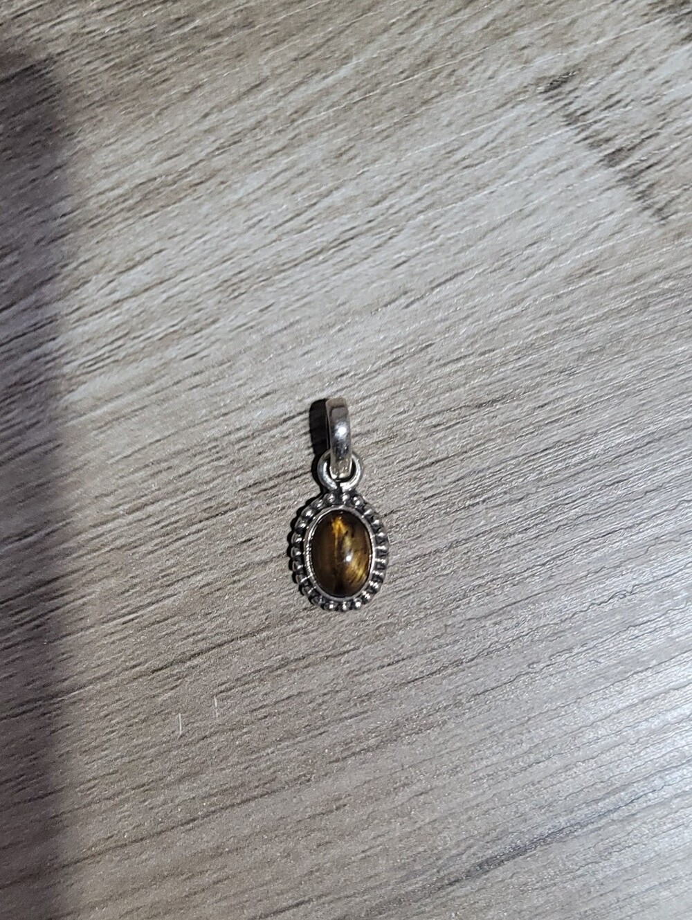 Sterling Silver Tiger's Eye Oval Pendant - Brown